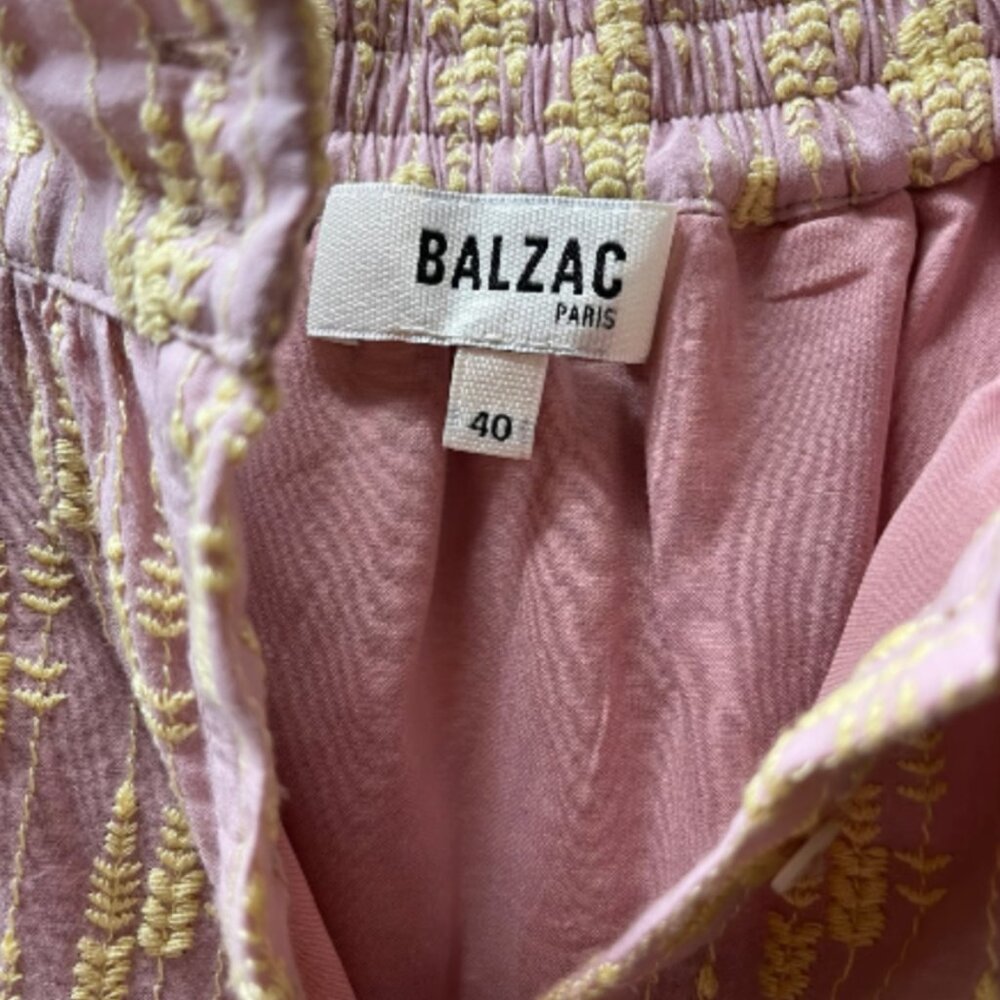 Like New* Balzac Paris Sally skirt with pink and yellow embroidery | size 40 - Picture 6 of 13
